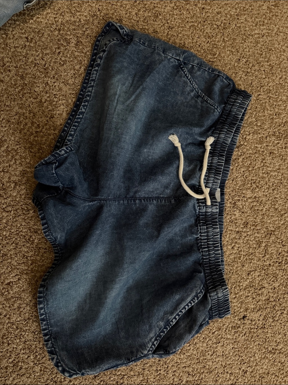 No Boundaries Dark Blue Elastic Waist Shorts